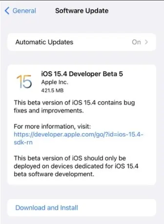 تحمل تحديث iOS 15.4  للايفون و iPadOS 15.4 للايباد 